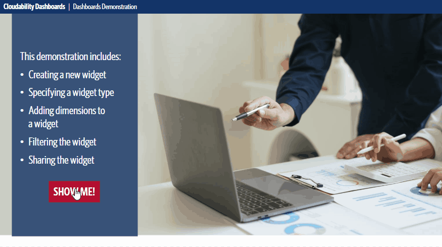 Show Me demonstration: Cloudability Dashboards view mode walkthrough