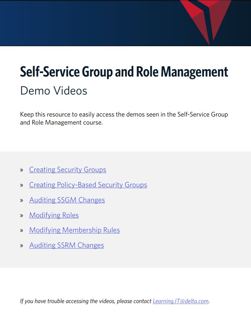 Post-training video reference document with links to all demo videos
